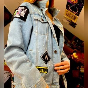 Graphic jean jacket